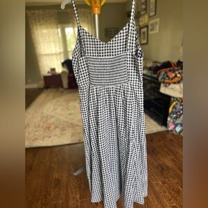 GAP Black and White Gingham Midi Dress